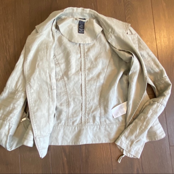 Olsen 100% linen asymmetrical zip up jacket xs - Picture 12 of 12